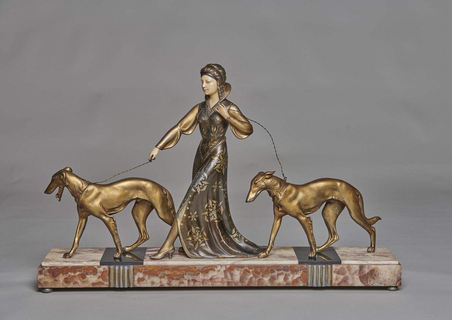 French Art Deco Spelter & Ivorine Sculpture (1 of 1) French Art Deco Spelter & Ivorine Sculpture (1 of 1)