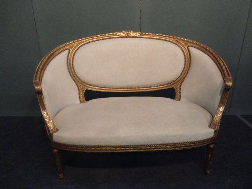 French Gilt Louis XVI style Salon Sofa (1 of 1)