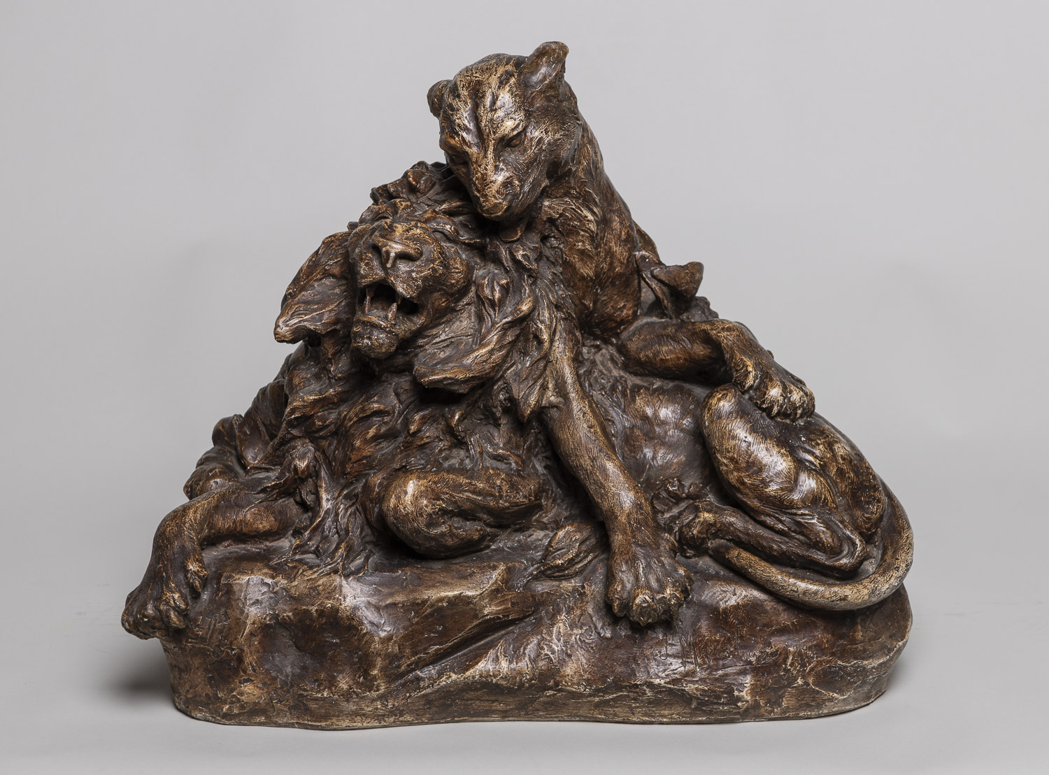 French Plaster Sculpture Depicting Lion & Lioness (1 of 7)