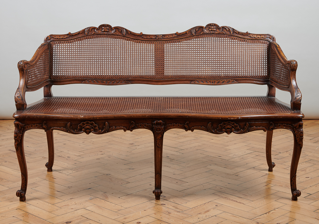 French Louis XV Style Carved Walnut Caned Sofa (1 of 5) French Louis XV Style Carved Walnut Caned Sofa (1 of 5)