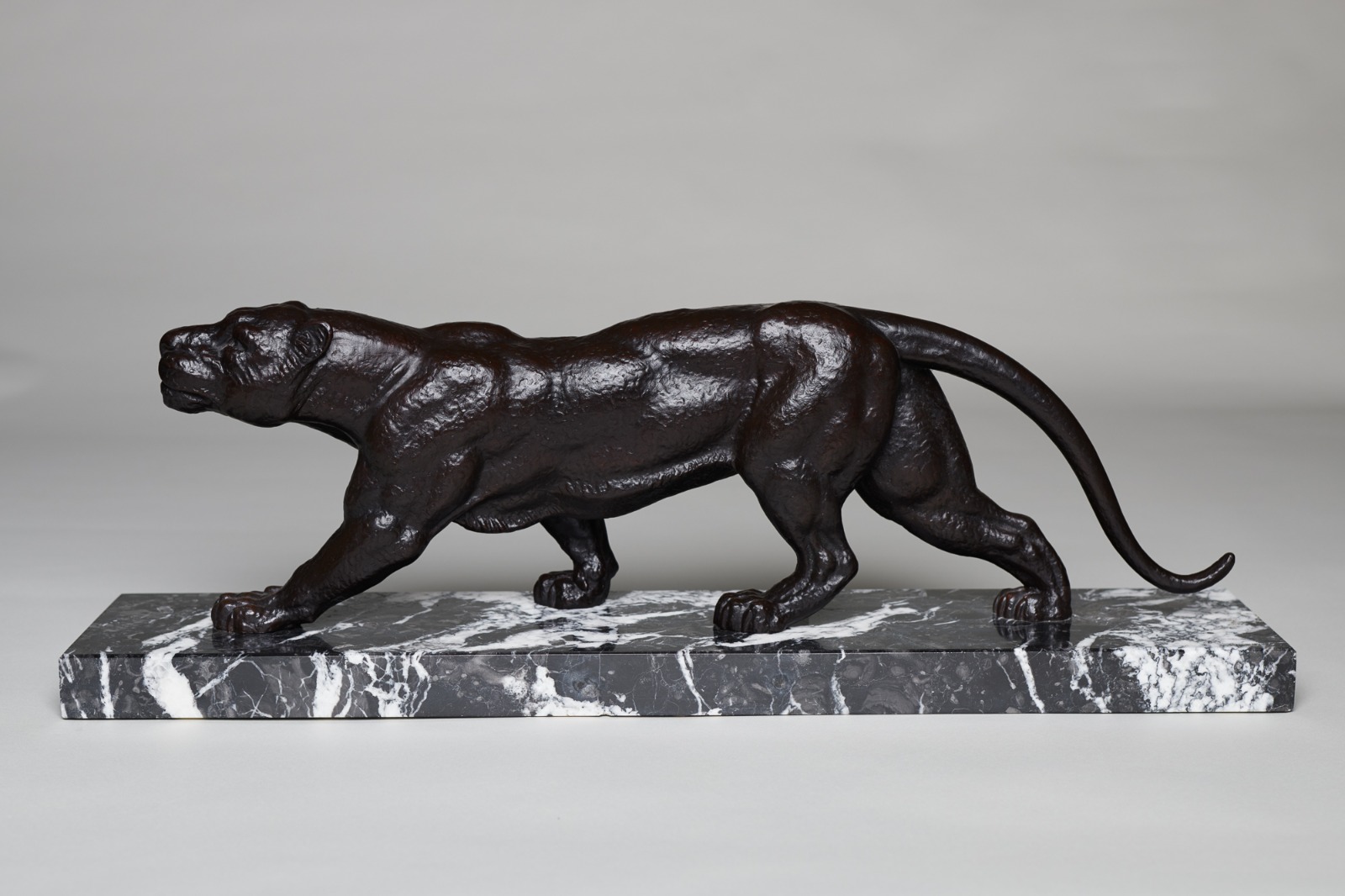 Stunning French Art Deco Sculpture of a Spelter Panther Set on a Marble Base, Signed D.H Chiparus (1 of 1) Stunning French Art Deco Sculpture of a Spelter Panther Set on a Marble Base, Signed D.H Chiparus (1 of 1)