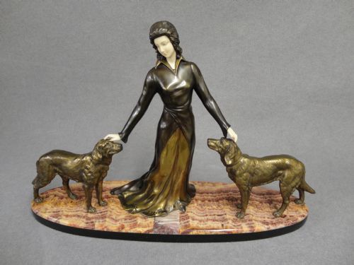 Art Deco French Spelter & Ivorine Sculpture (1 of 1) Art Deco French Spelter & Ivorine Sculpture (1 of 1)