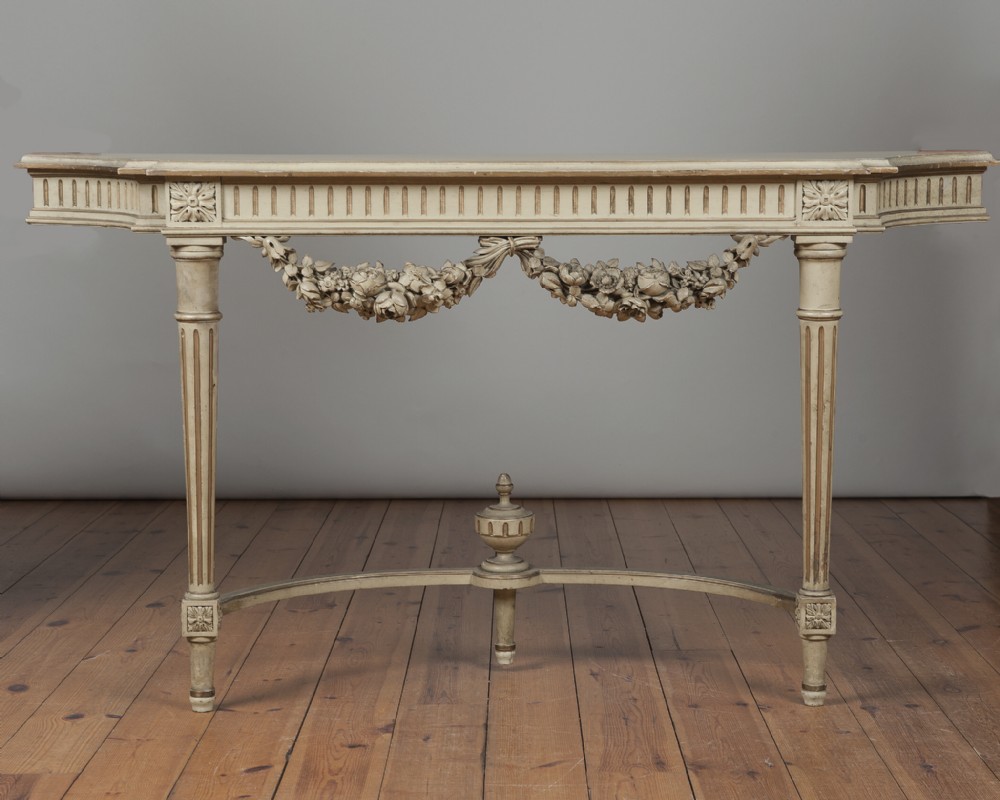 French Painted & Gilt Louis XVI Style Console Table (1 of 1) French Painted & Gilt Louis XVI Style Console Table (1 of 1)