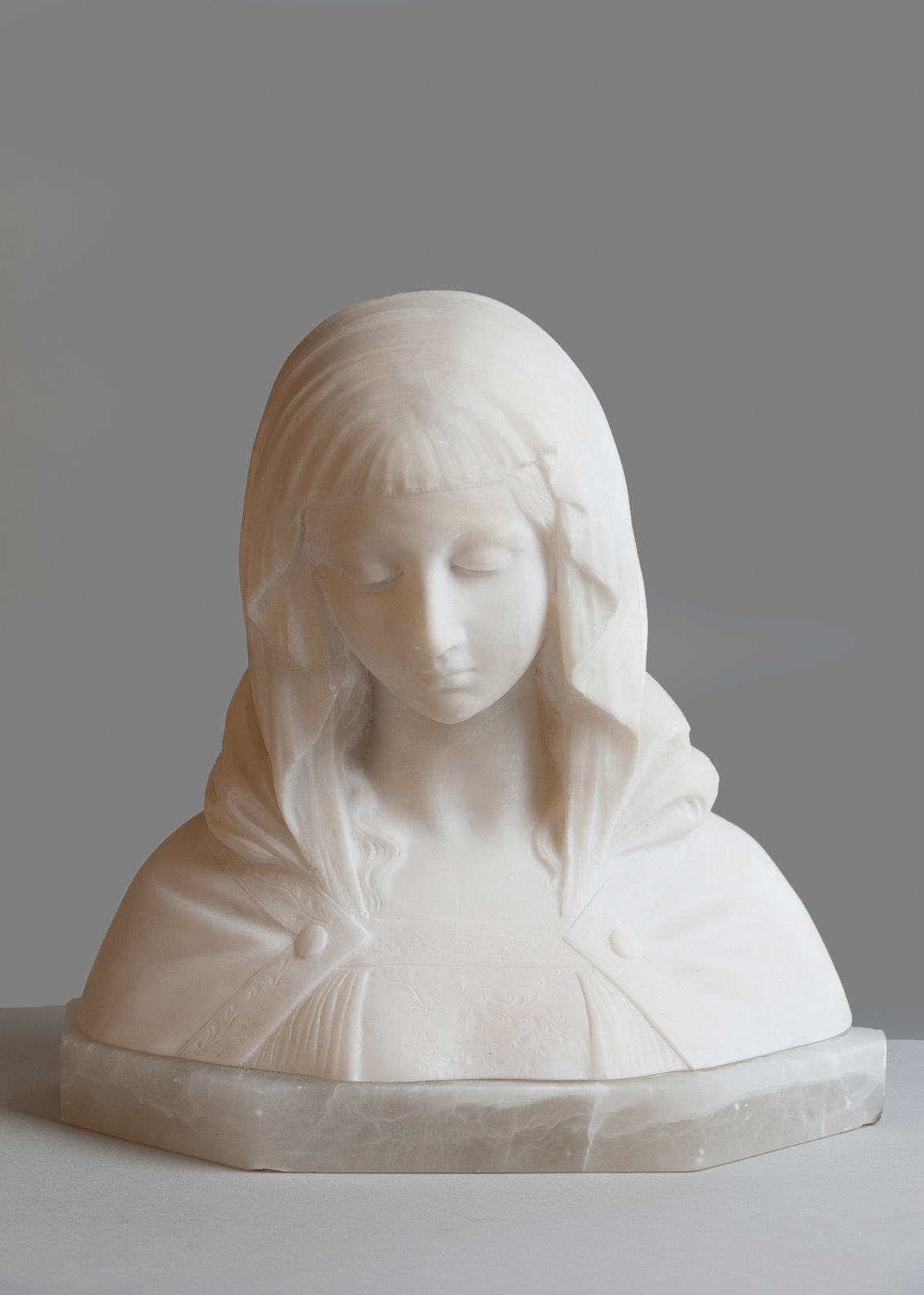 French Carved Alabaster Sculpture of a Female (1 of 3) French Carved Alabaster Sculpture of a Female (1 of 3)