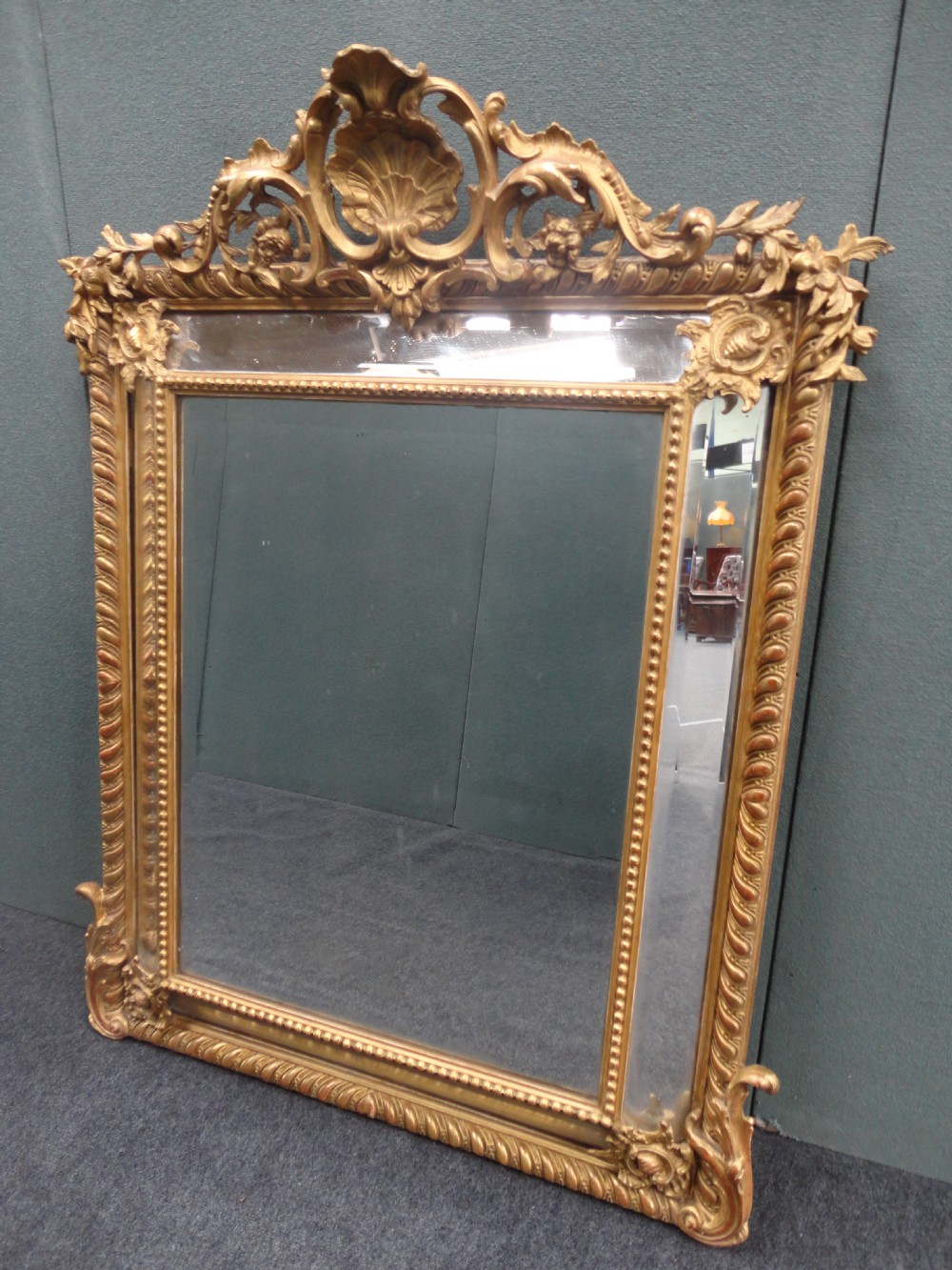 Late 19th Century French Gilt Cushion Mirror (1 of 1)