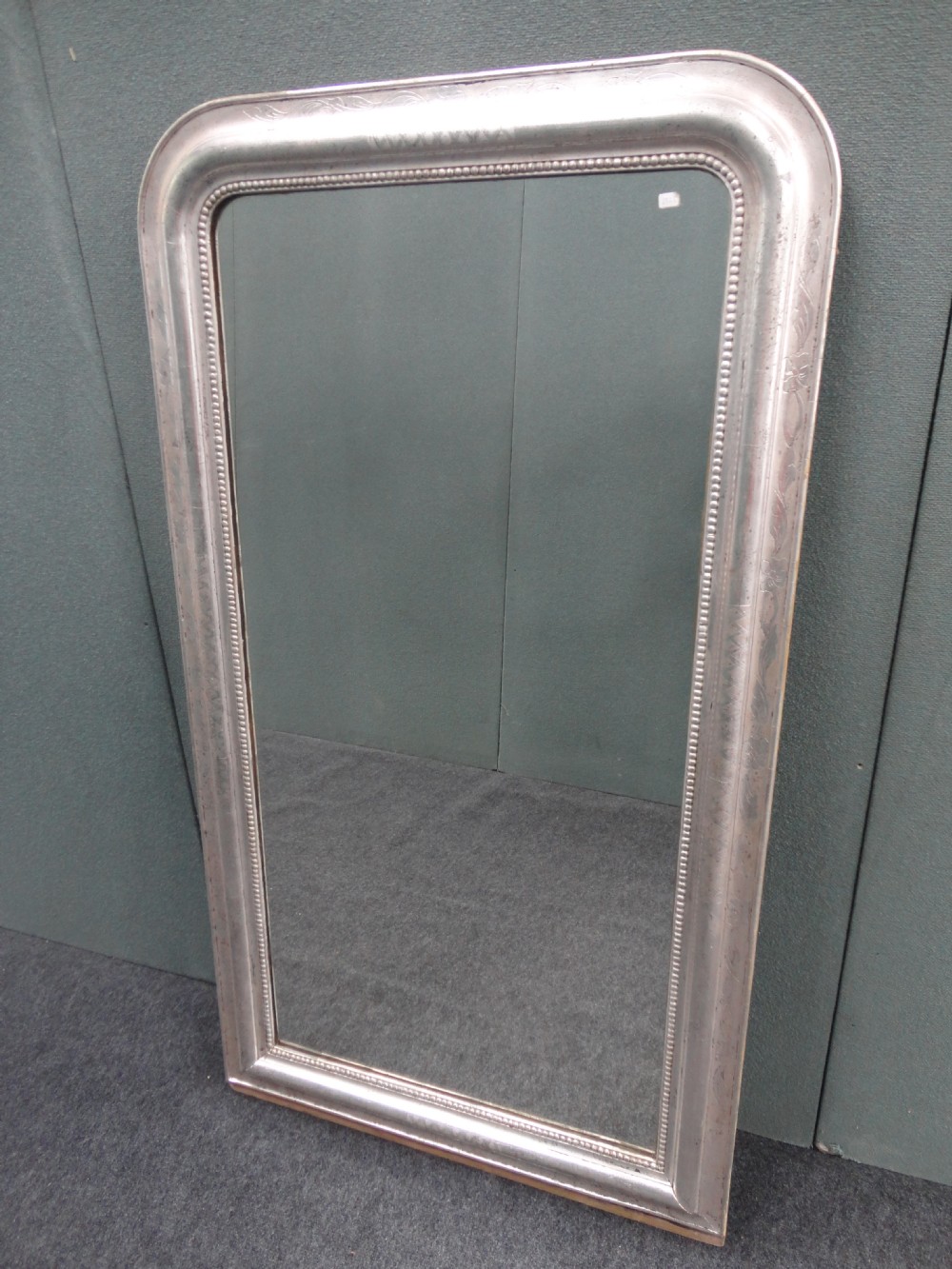 French Silver Leaf Overmantle Mirror (1 of 1)