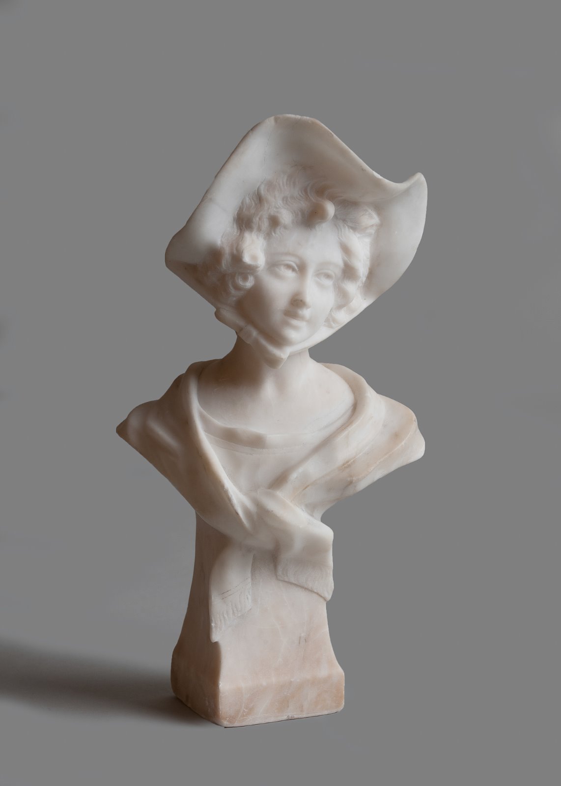 French Carved Alabaster Sculpture of a Female 1900 (1 of 3) French Carved Alabaster Sculpture of a Female 1900 (1 of 3)