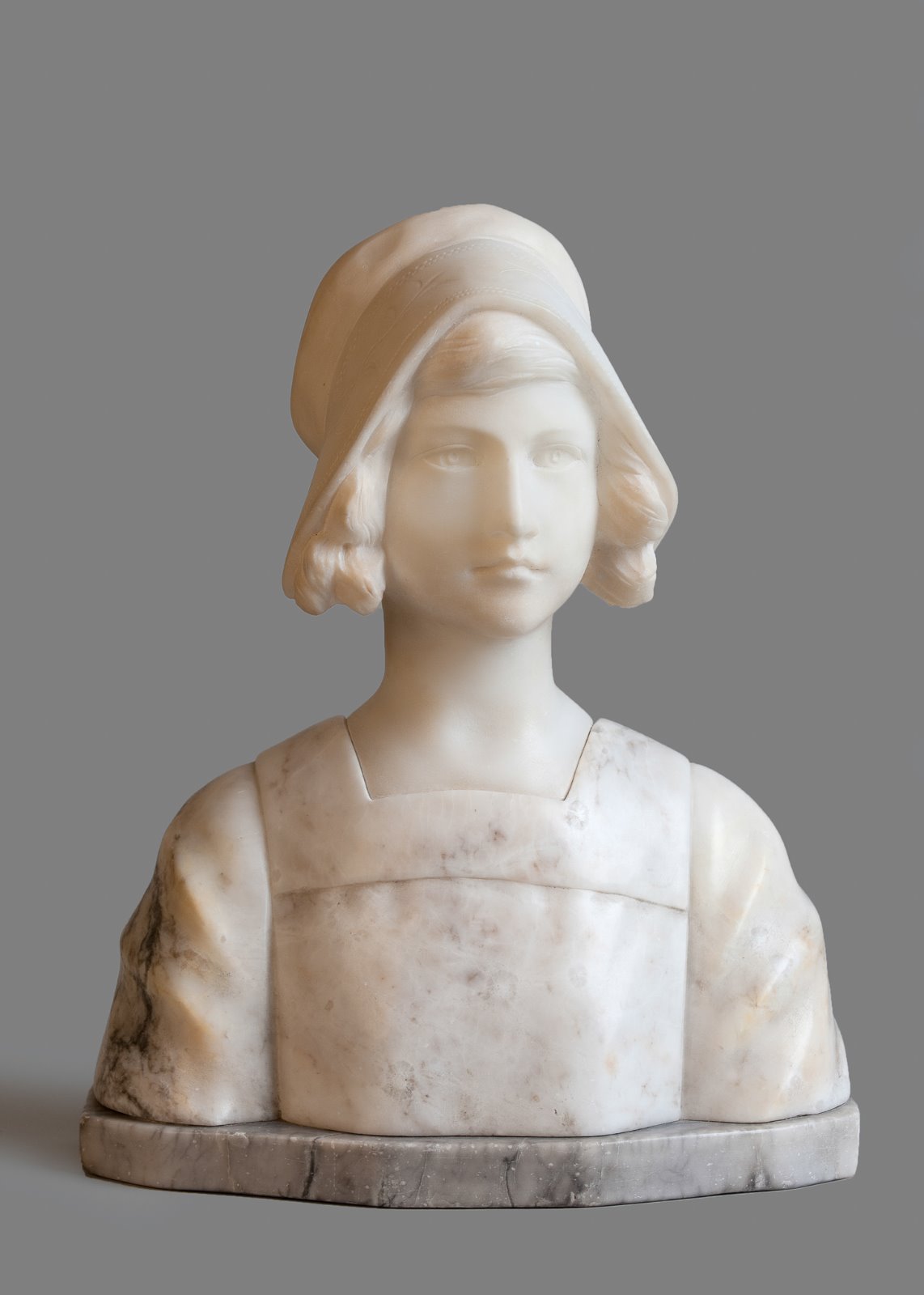 French Carved Alabaster Sculpture of a Female (1 of 4) French Carved Alabaster Sculpture of a Female (1 of 4)