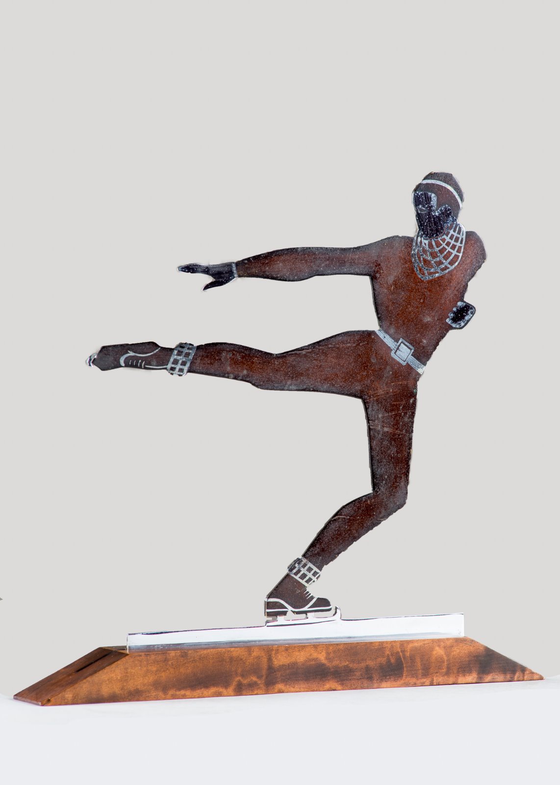French Art Deco Bronze Sculpture of Ice Skater, Signed L.Gerfaux (1 of 4)