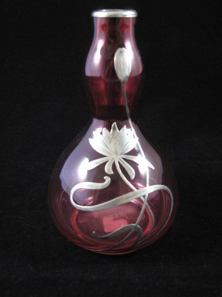 LOETZ Silver Overlay Vase Austrian c.1910 (1 of 2)