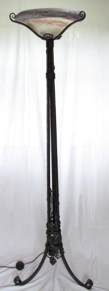 Muller Freres Art Deco Wrought Iron and Glass Lamp (1 of 4)