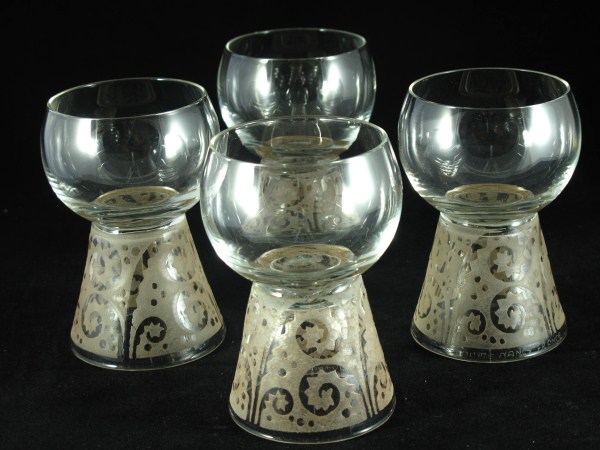 Set of 4 Daum 'Montgolfier' Acid Etched Art Deco Drinking Glasses (1 of 1)