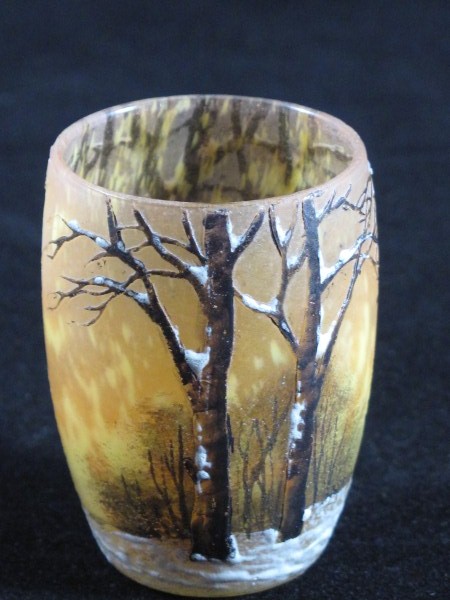 Daum Winter Landscape Miniature Vase (1 of 1)