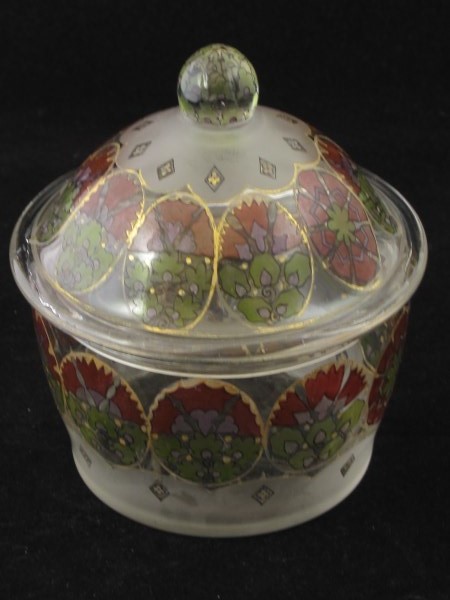 Art Deco Lidded Glass Box Steinschonau (1 of 3)