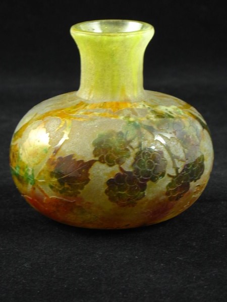 Daum Cameo and Enamel Cabinet Vase 'Mures' (1 of 4)
