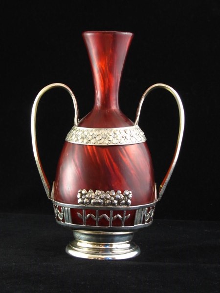 Rare Loetz Melusin Vase with Silver Overlay for Lobmeyer (1 of 1)