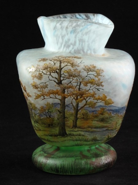 Daum Paysage Lorraine Cameo and Enamel Vase c.1905-1910 (1 of 1)