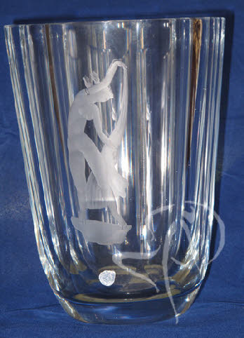 Glass Vase Etched with Female Nude (1 of 1)