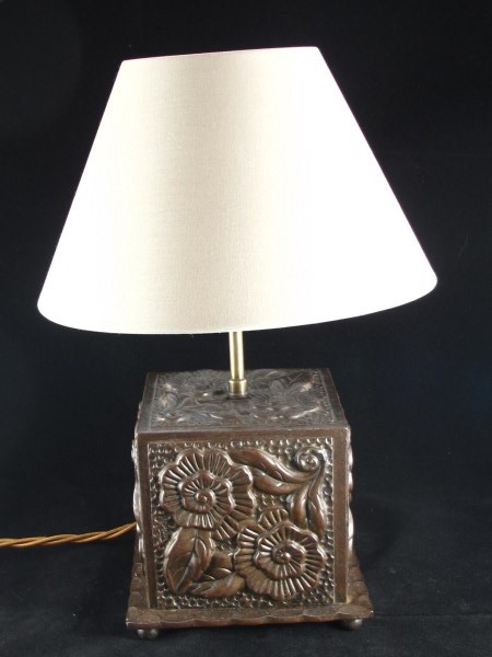 Art Deco hammered metal lamp by Gabriel Lacroix (1 of 2)