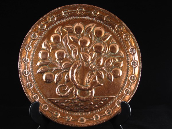 John Pearson Arts & Crafts Copper 'Tree of Life' Charger (1 of 1)