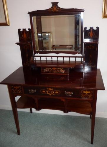 Art Nouveau inlaid mahogany dressing table (1 of 1)