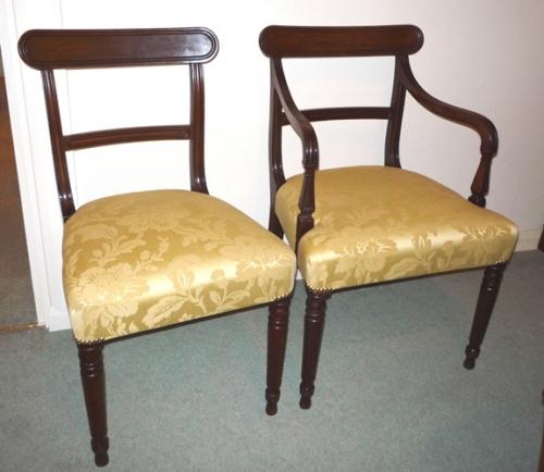 Antique set of 5 + 1 Georgian mahogany chairs (1 of 1)