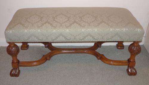 Charles II style walnut stool circa 1920 (1 of 1)