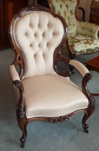 Victorian carved walnut arm chair (1 of 1)