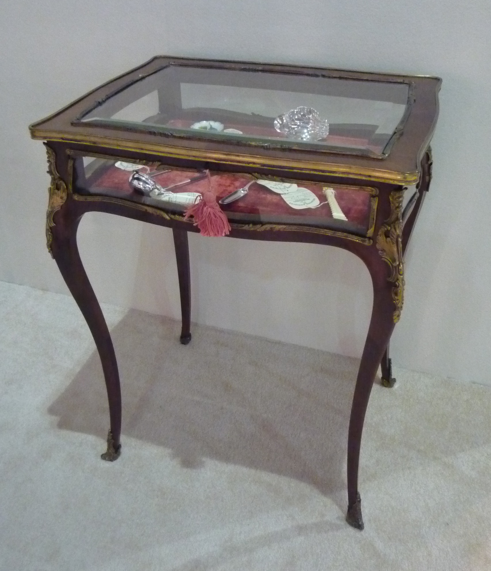 Antique inlaid display table, French (1 of 1)