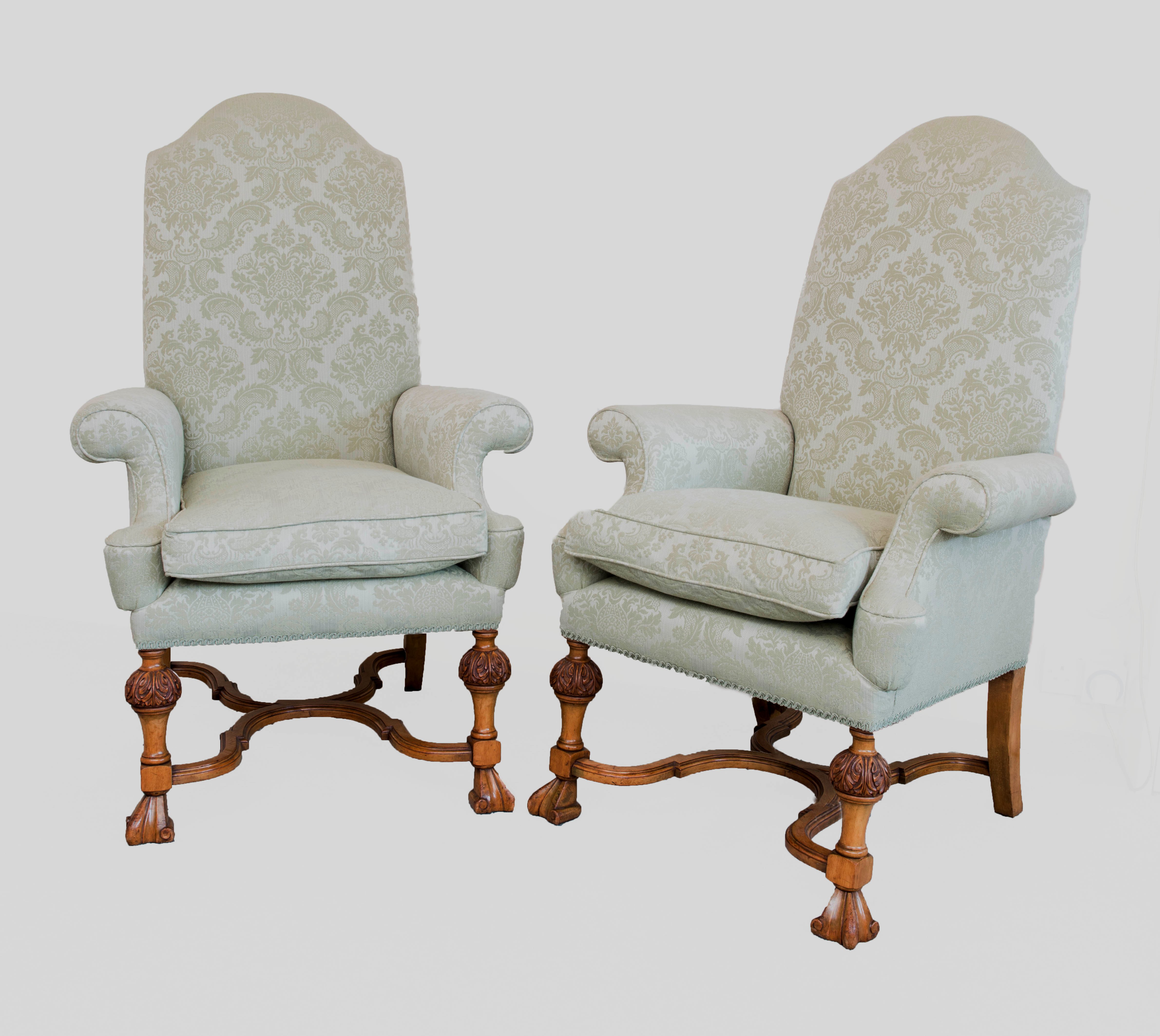 A fine pair of Charles II style Armchairs (1 of 1)