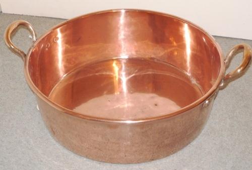 Antique Victorian Copper Preserving Pan with Dove-tail Seams (1 of 1)