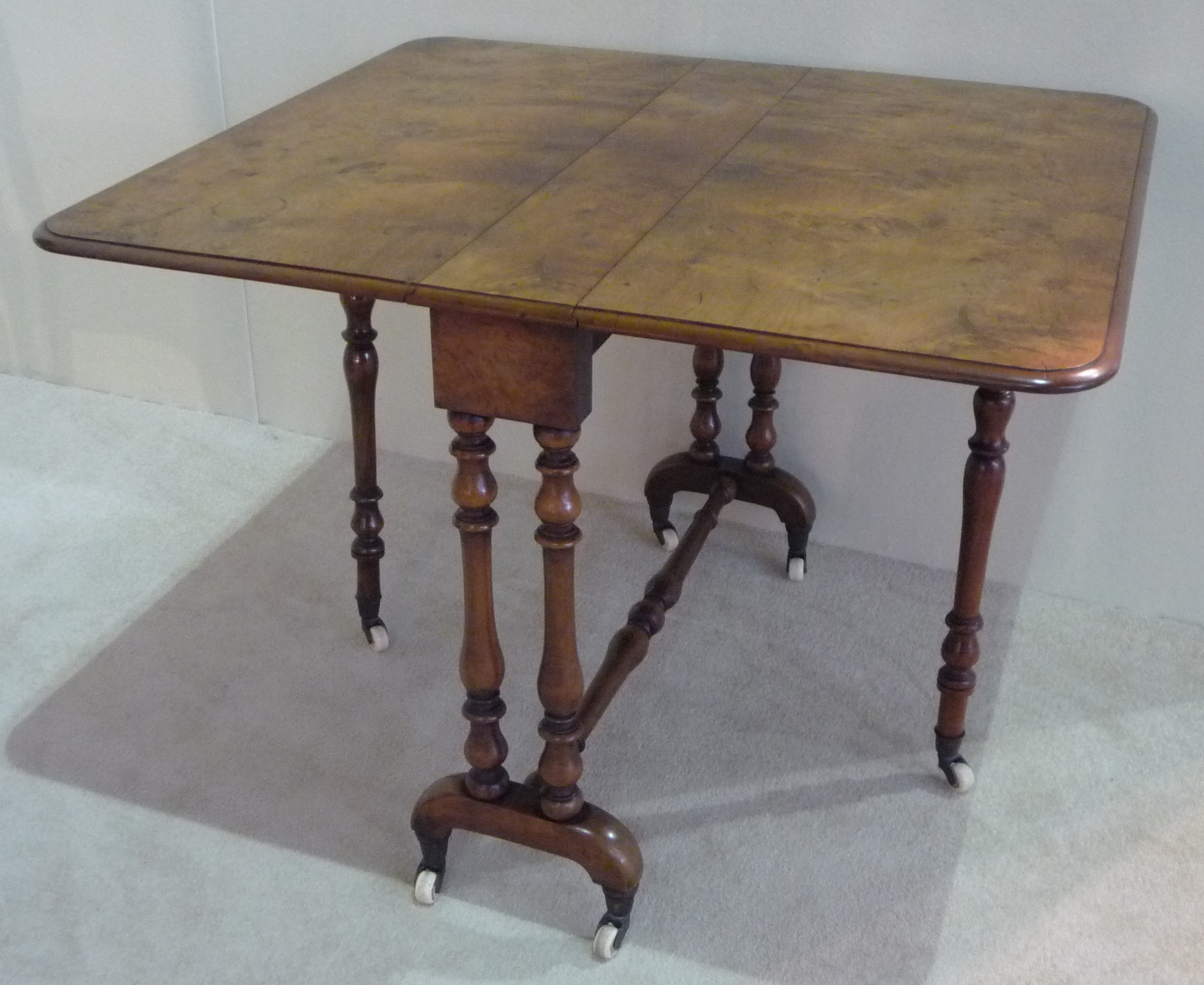 Antique Victorian burr walnut sutherland table (1 of 1)
