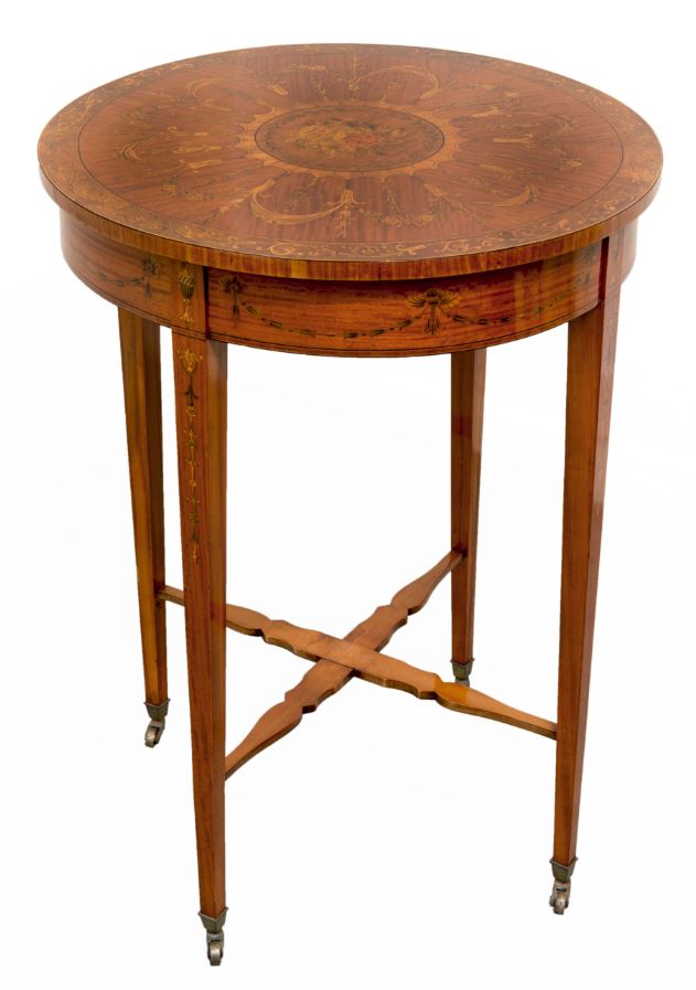 Antique Satinwood Inlaid Table (c.1900) (1 of 1)