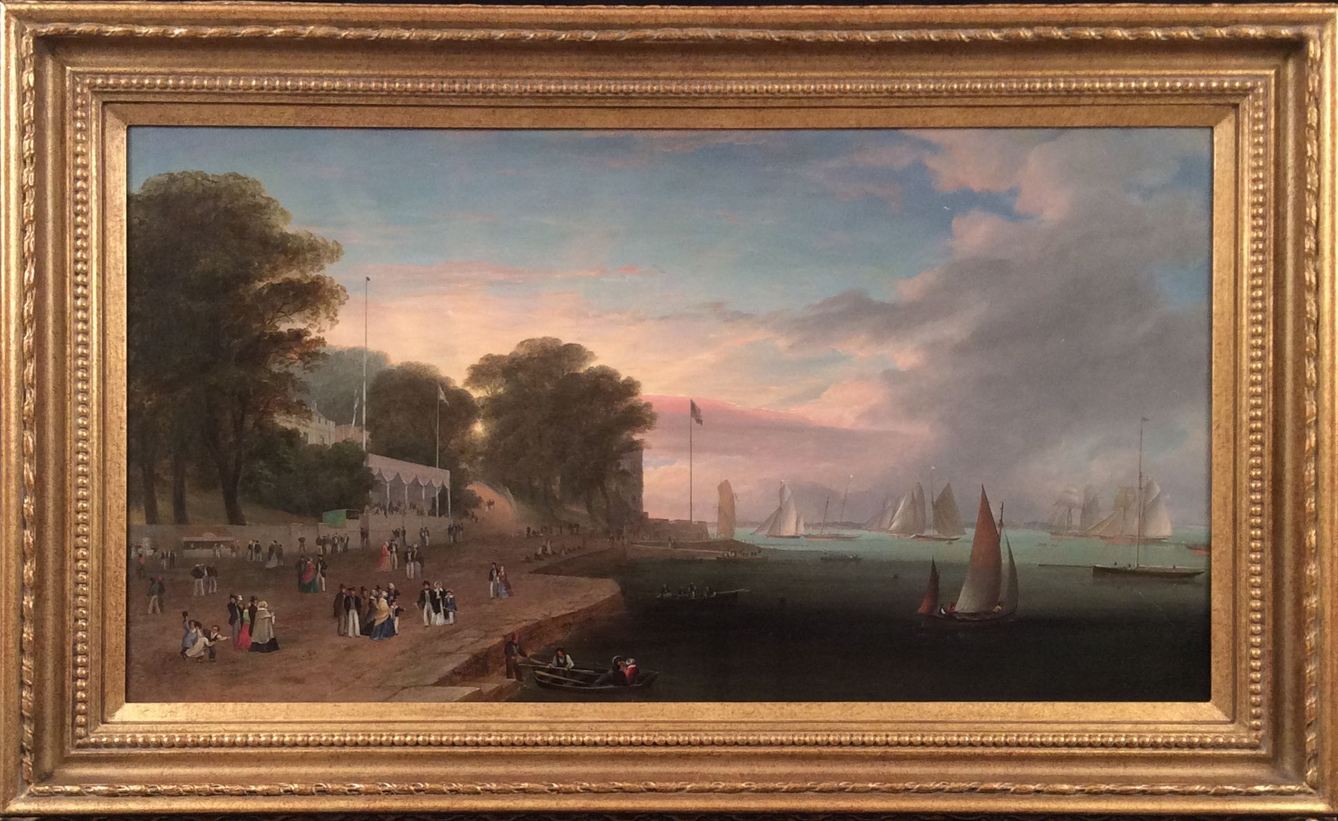 Victorian Yachts off Cowes by A.W.Fowles c.1845 (1 of 1)