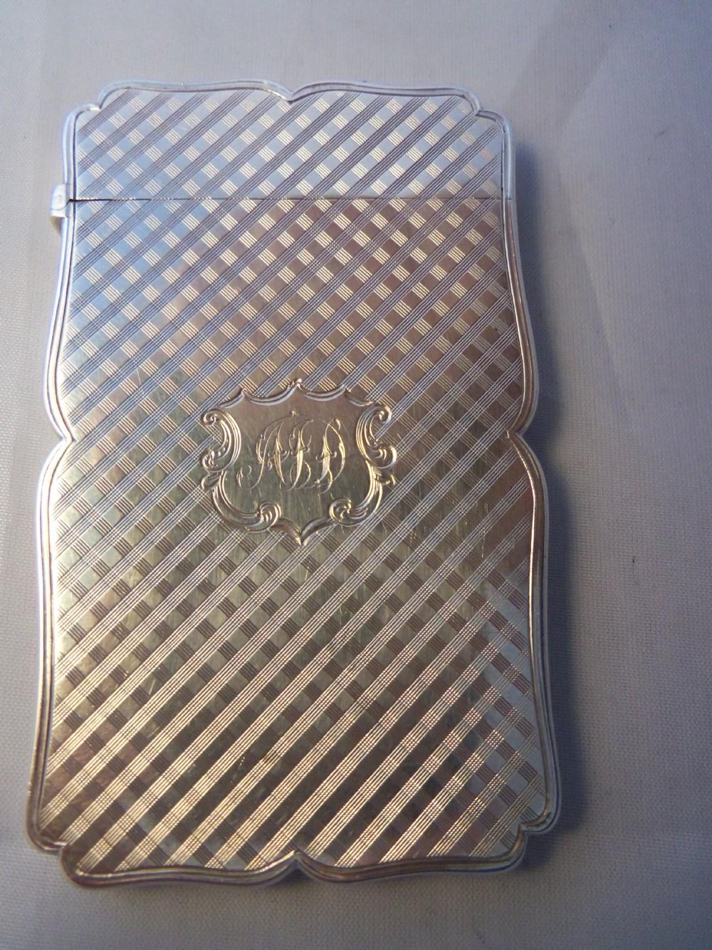 Antique Nathaniel Mills Victorian Silver Card Case 1842 (1 of 1)