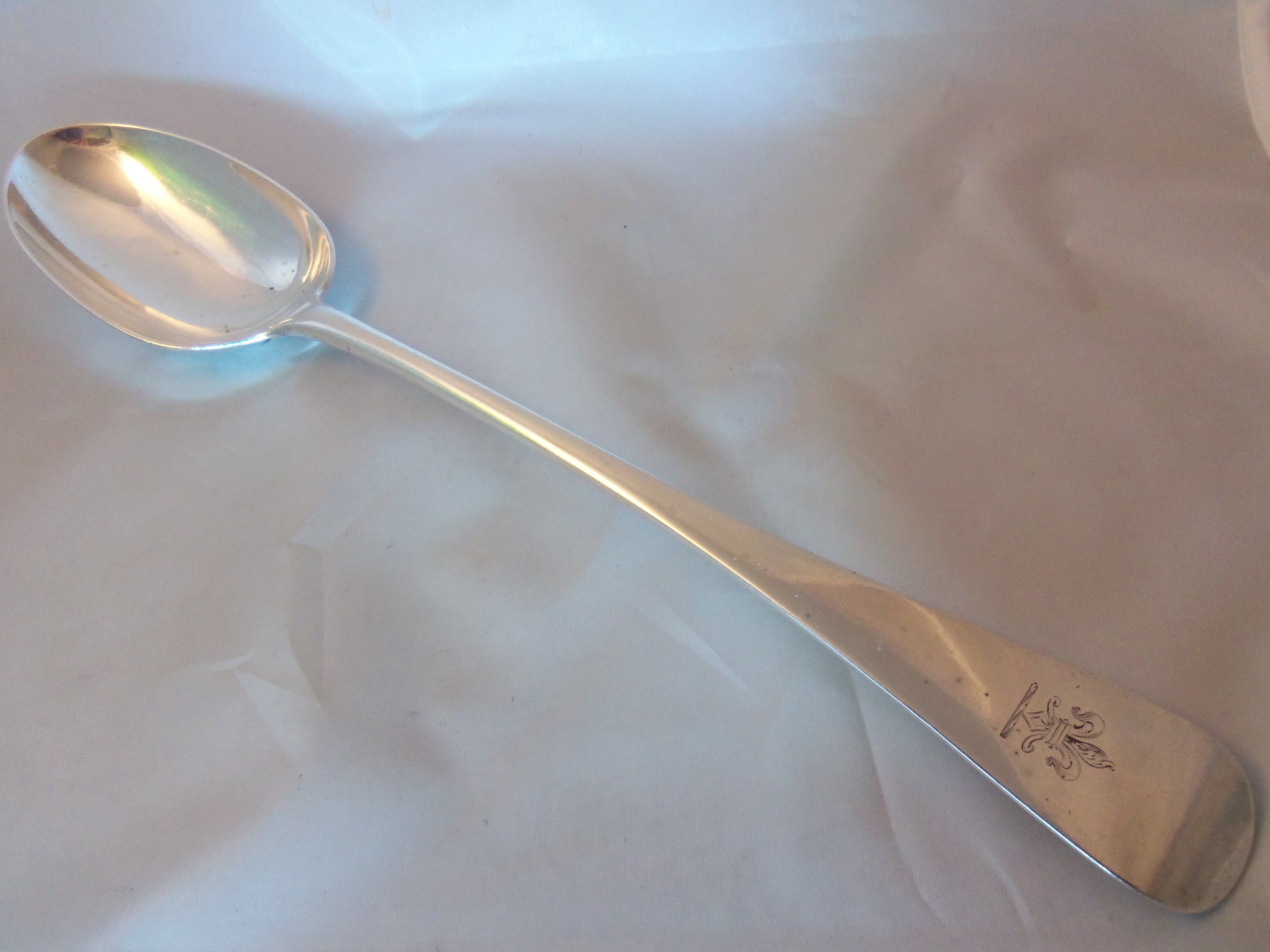 ENGLISH ANTIQUE VICTORIAN SILVER BASTING SPOON 1883 (1 of 1)