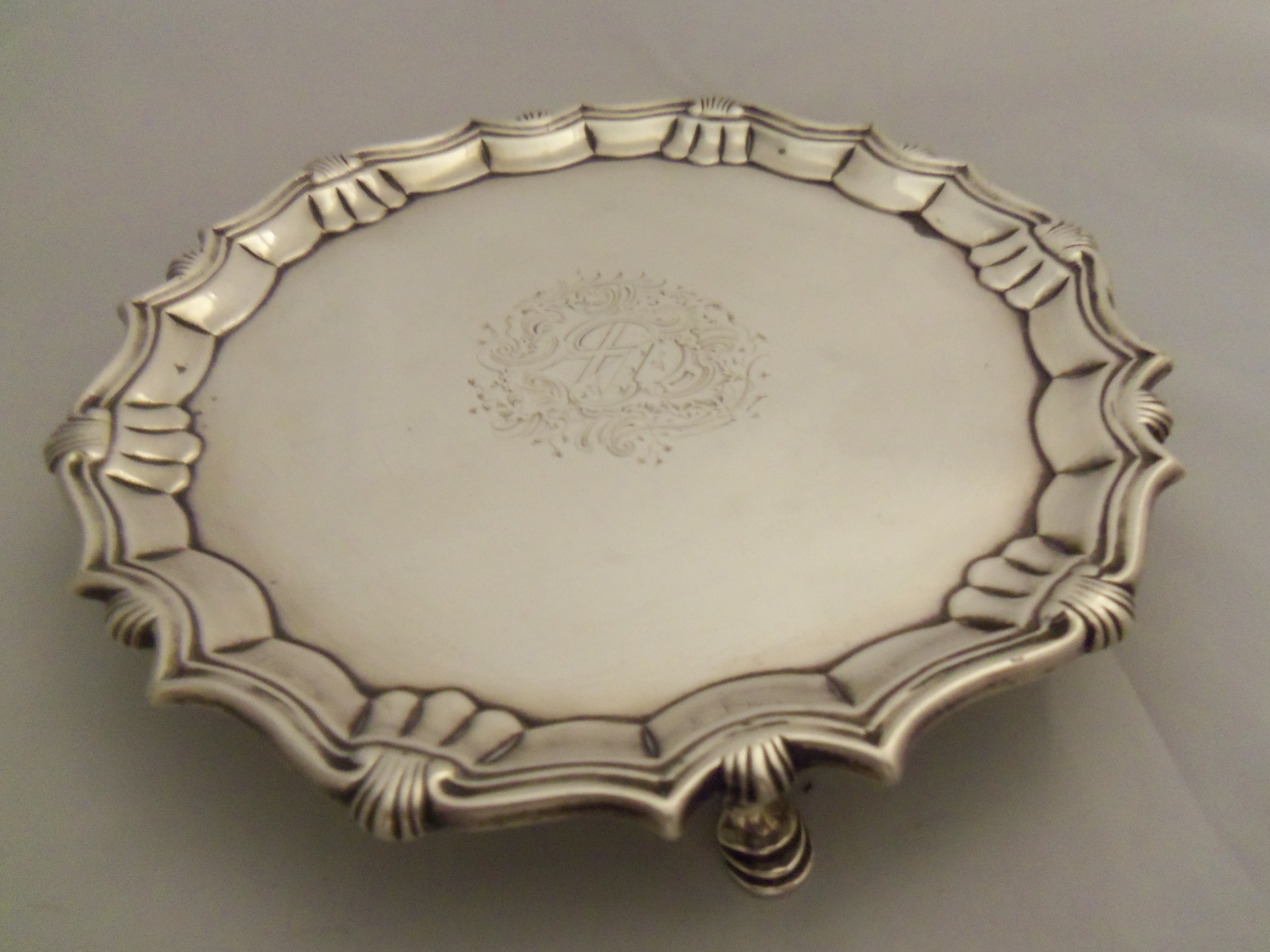 Antique George II Sterling Silver Salvers by Abercrombie 1741 (1 of 1)