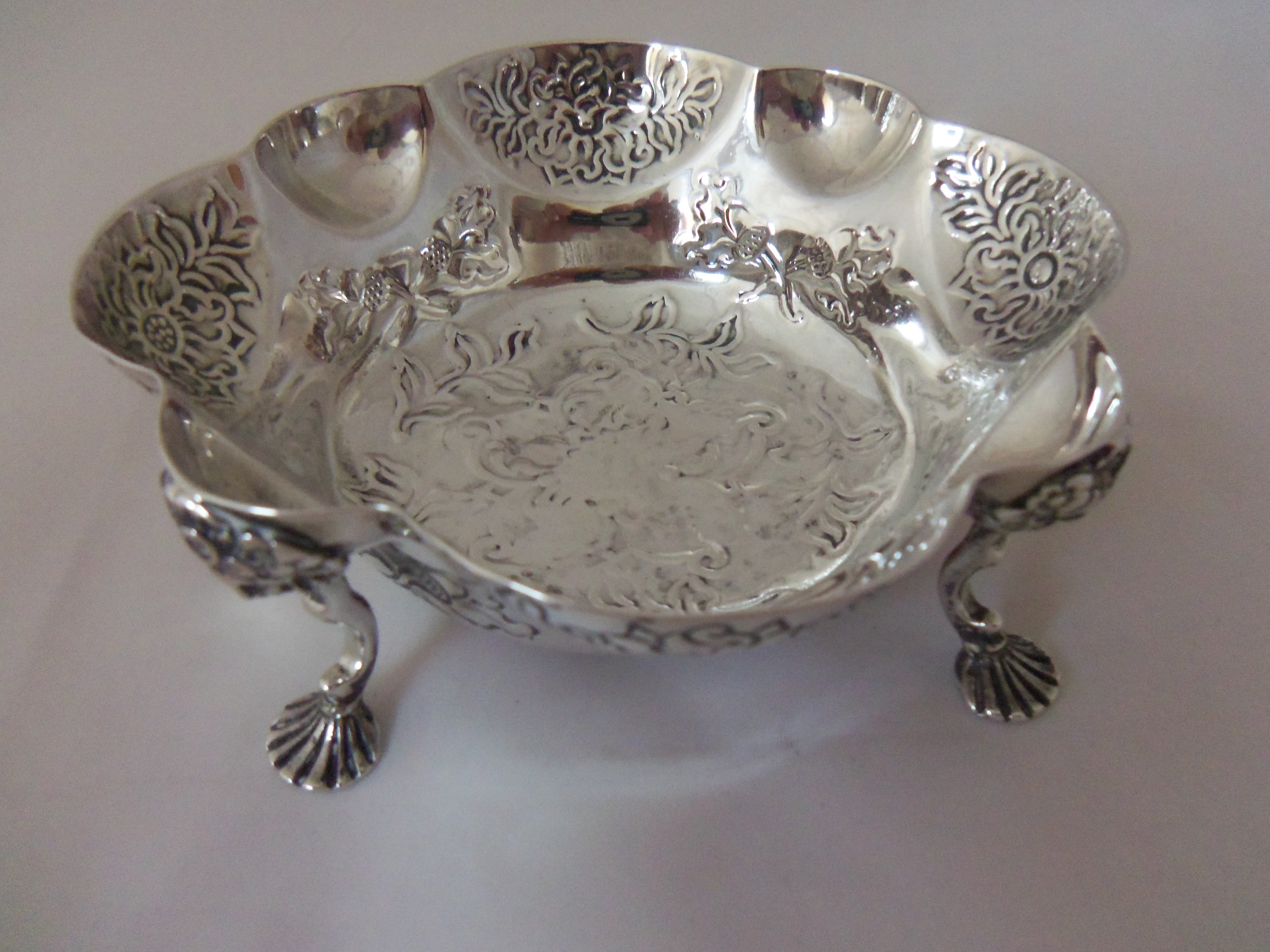 Antique Victorian Sterling Silver Bowl / Dish by Alwinckle & Slater 1887 (1 of 1)