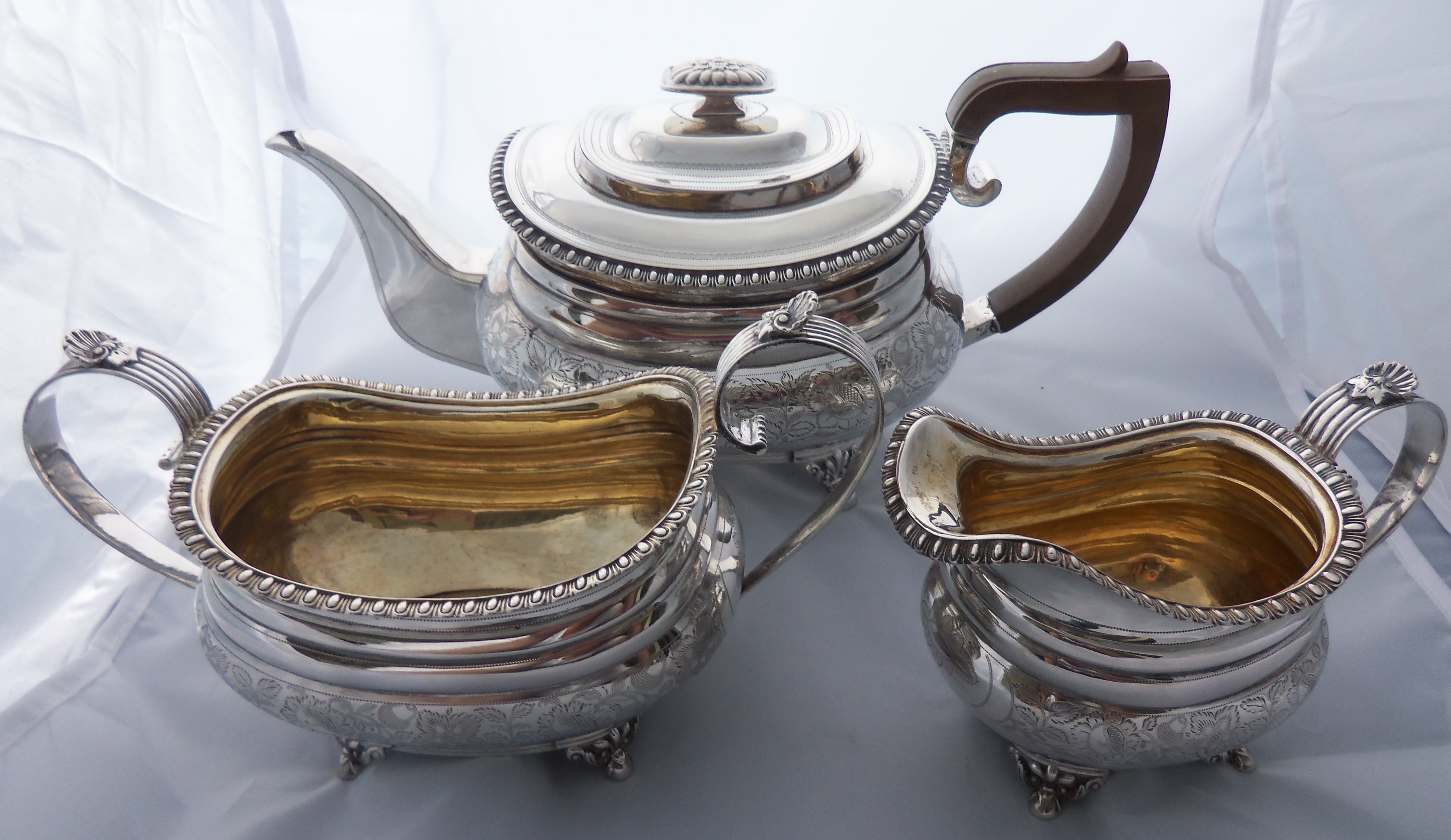 English Regency / Georgian Hallmarked Silver Tea Set 1815/6 (1 of 1)