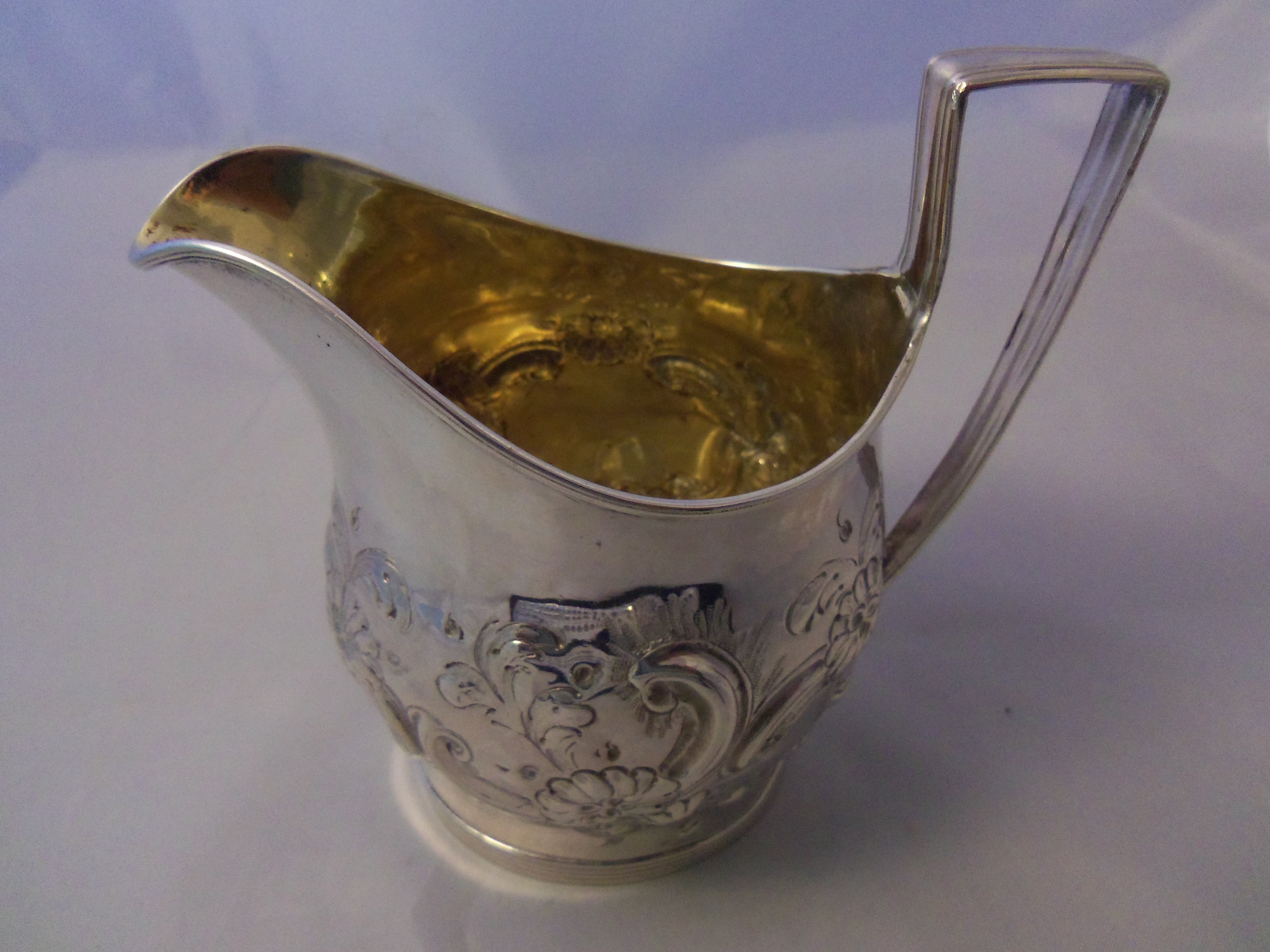 ANTIQUE HALLMARKED GEORGE III GILDED SILVER CREAMER 1799 (1 of 1)