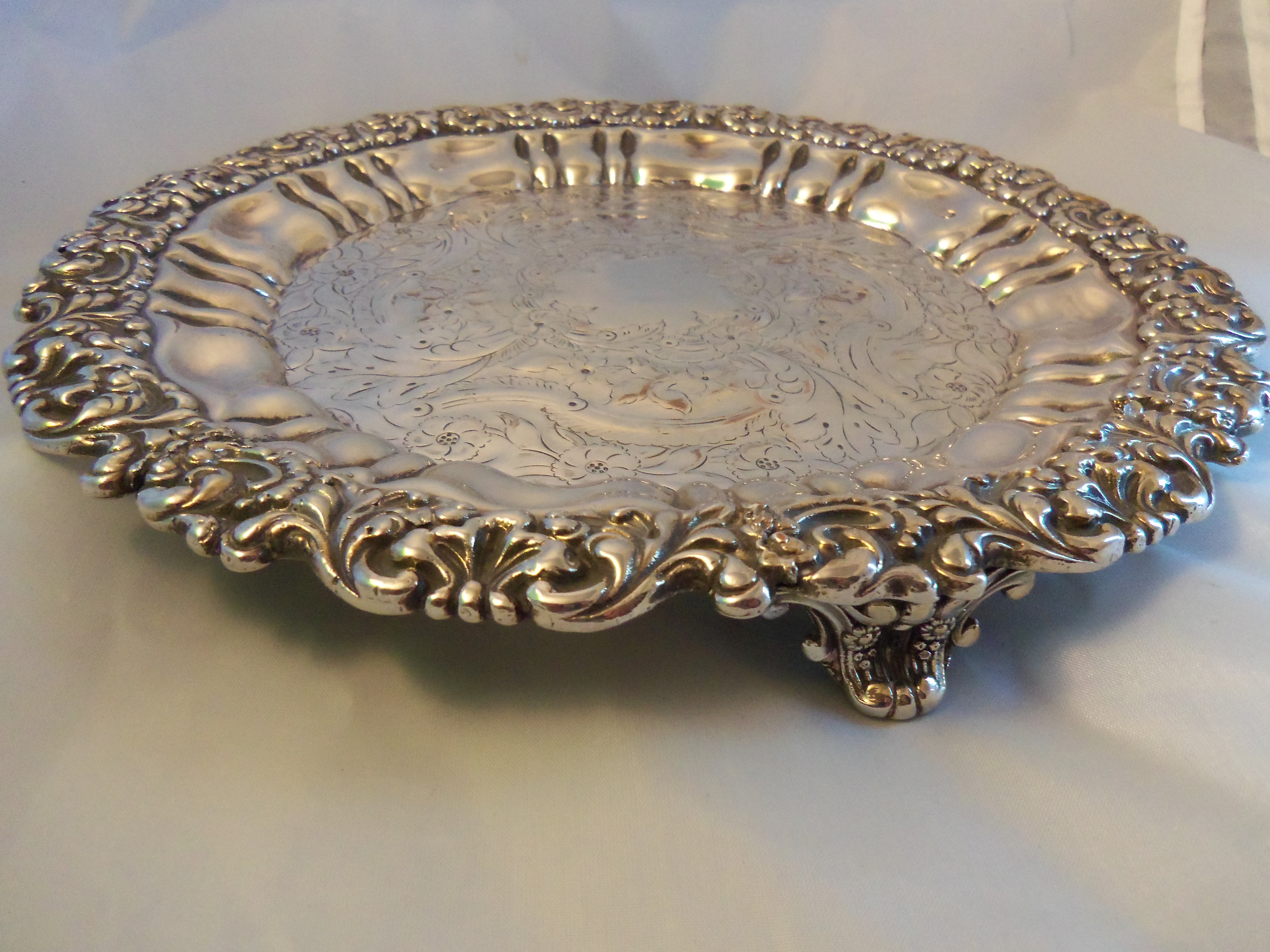 EARLY 19c OLD SHEFFIELD PLATE SALVER c1840 (1 of 1)