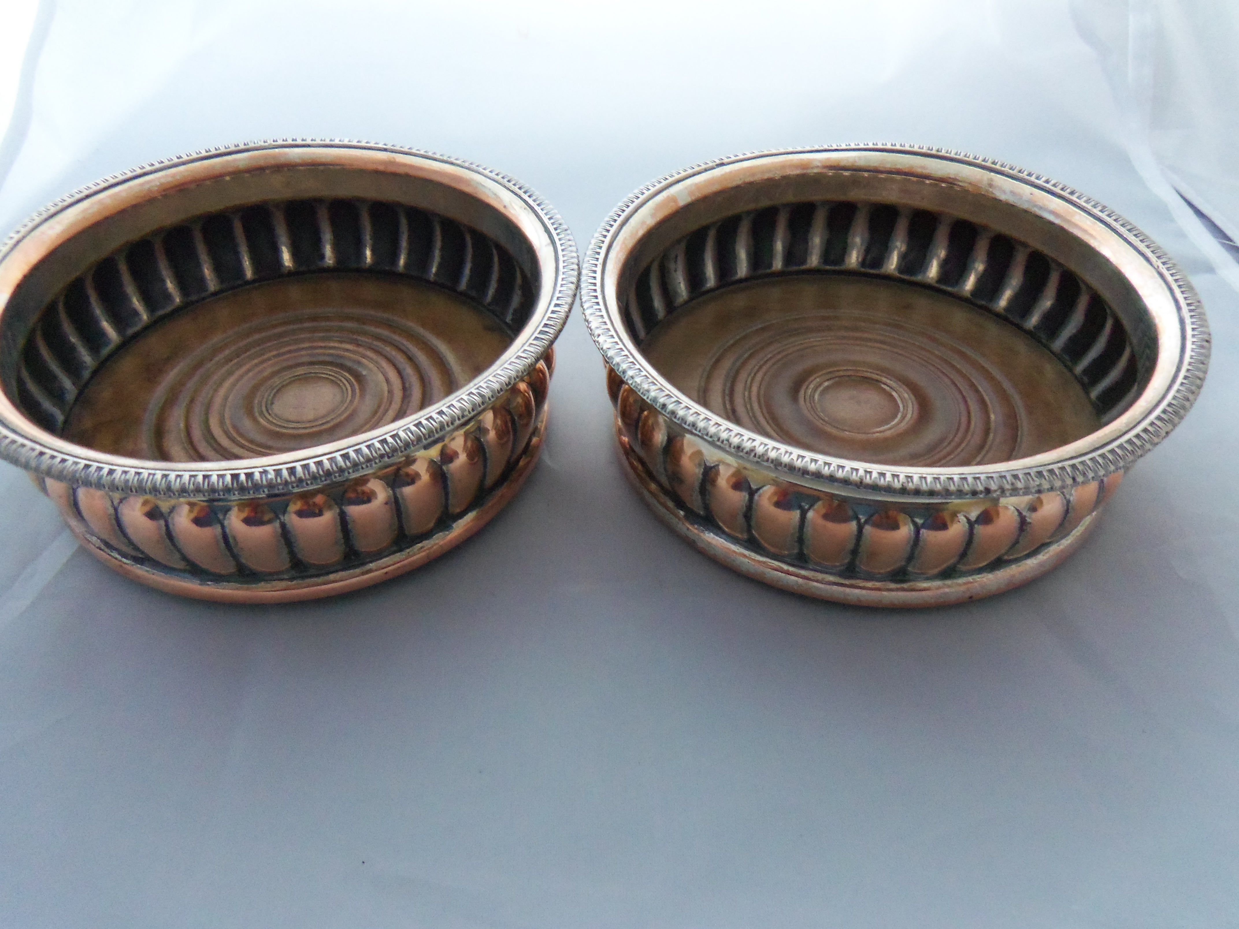 GEORGIAN SHEFFIELD PLATE WINE COASTERS c1815 (1 of 1)