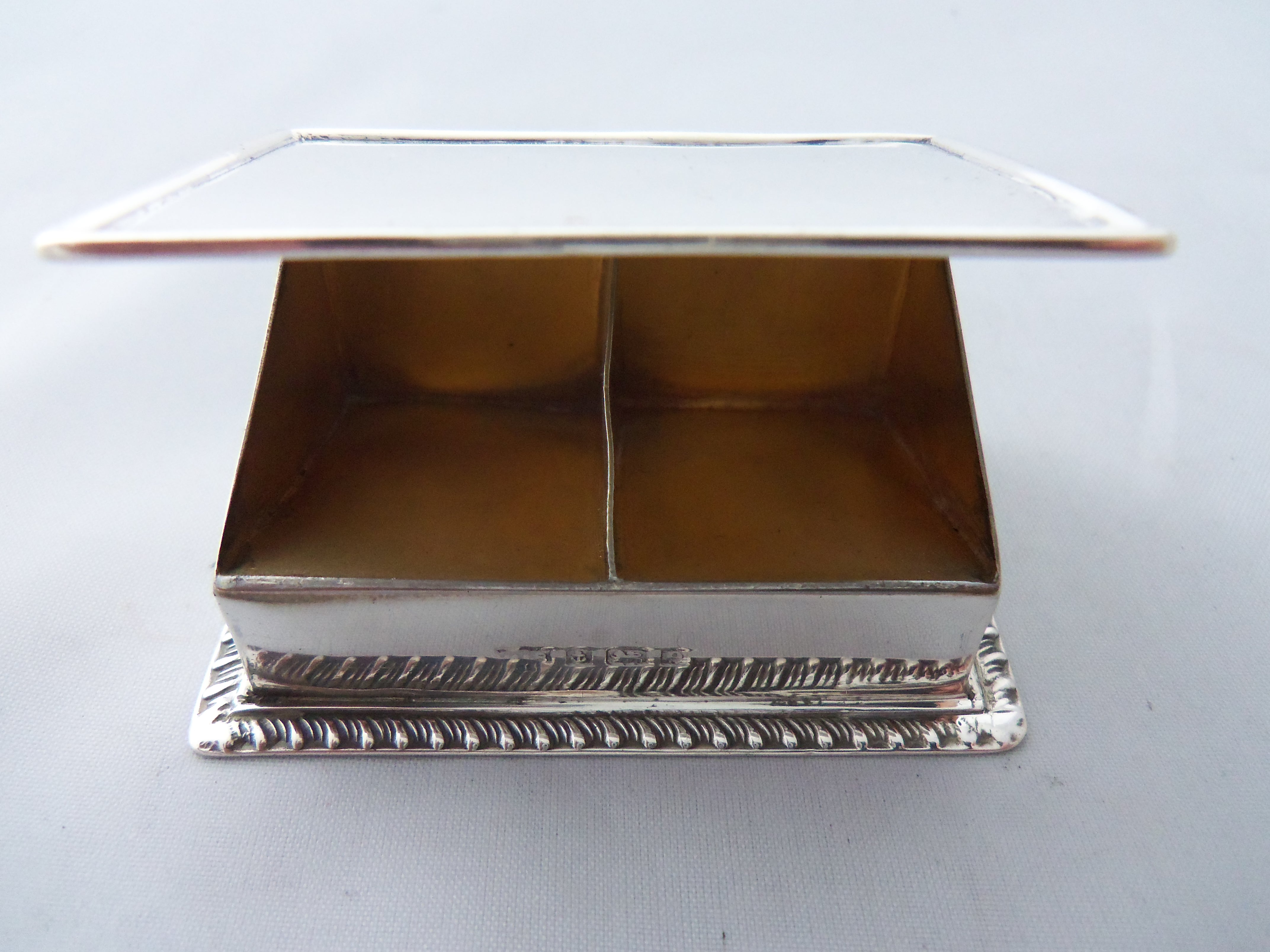 Antique Silver Gilt Double Stamp Box 1904 (1 of 1)