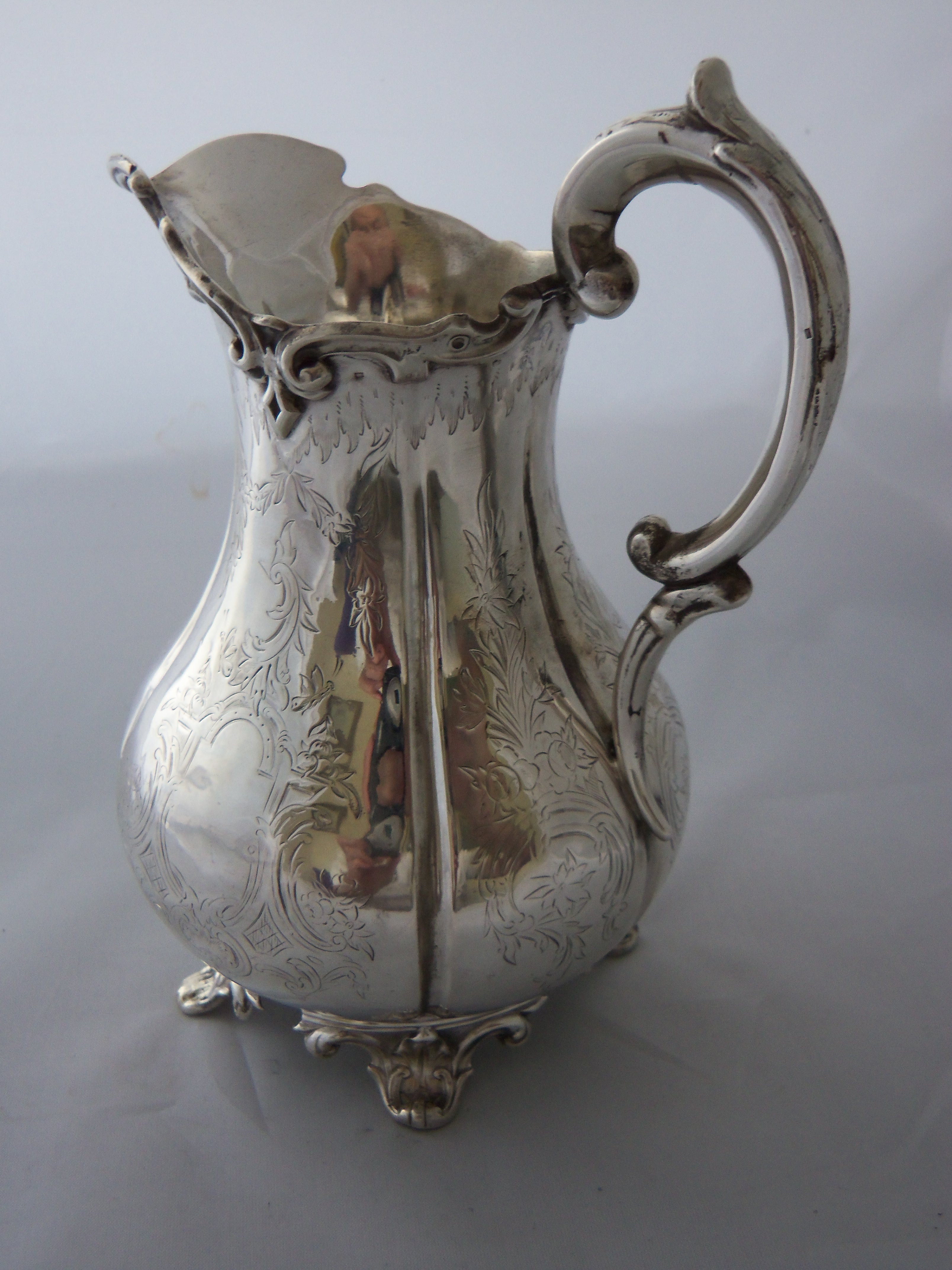 Tall Victorian Hallmarked Silver Milk Jug c.1856 (1 of 1)