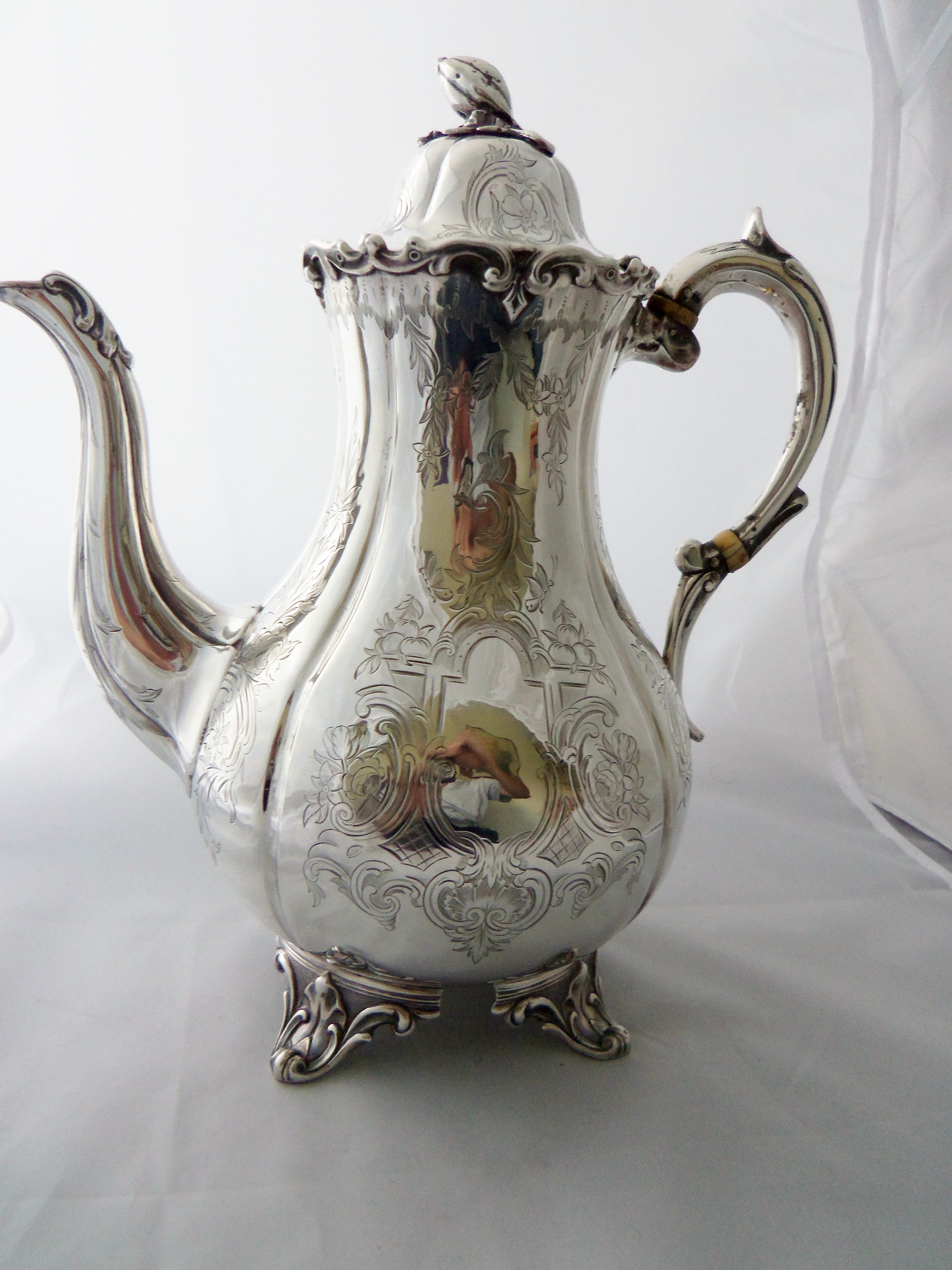Stunning Victorian Silver Coffee Pot c.1856 (1 of 1)