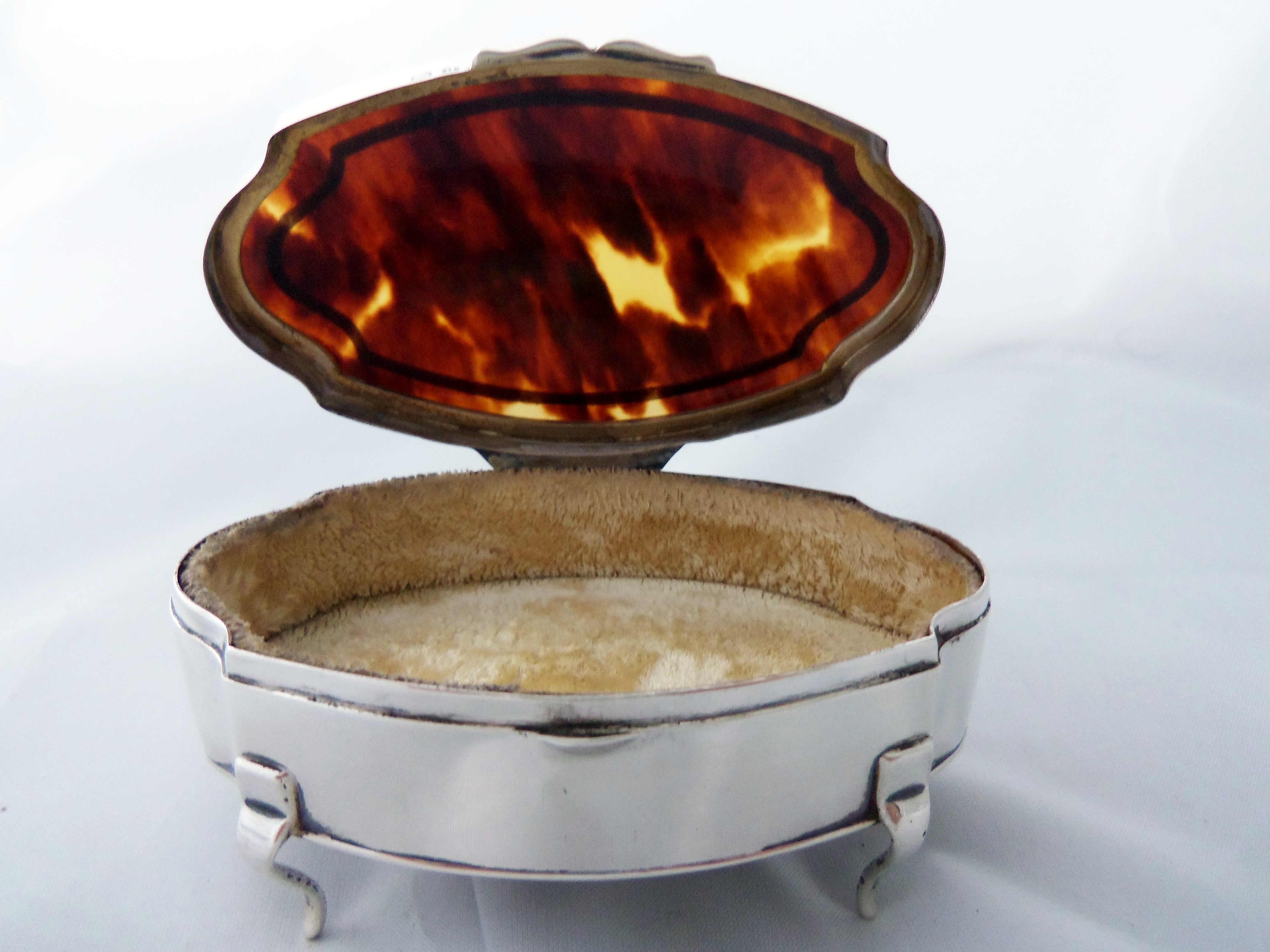 MAPPIN & WEBB SILVER & TORTOISESHELL JEWELLERY BOX - 1915 (1 of 1)