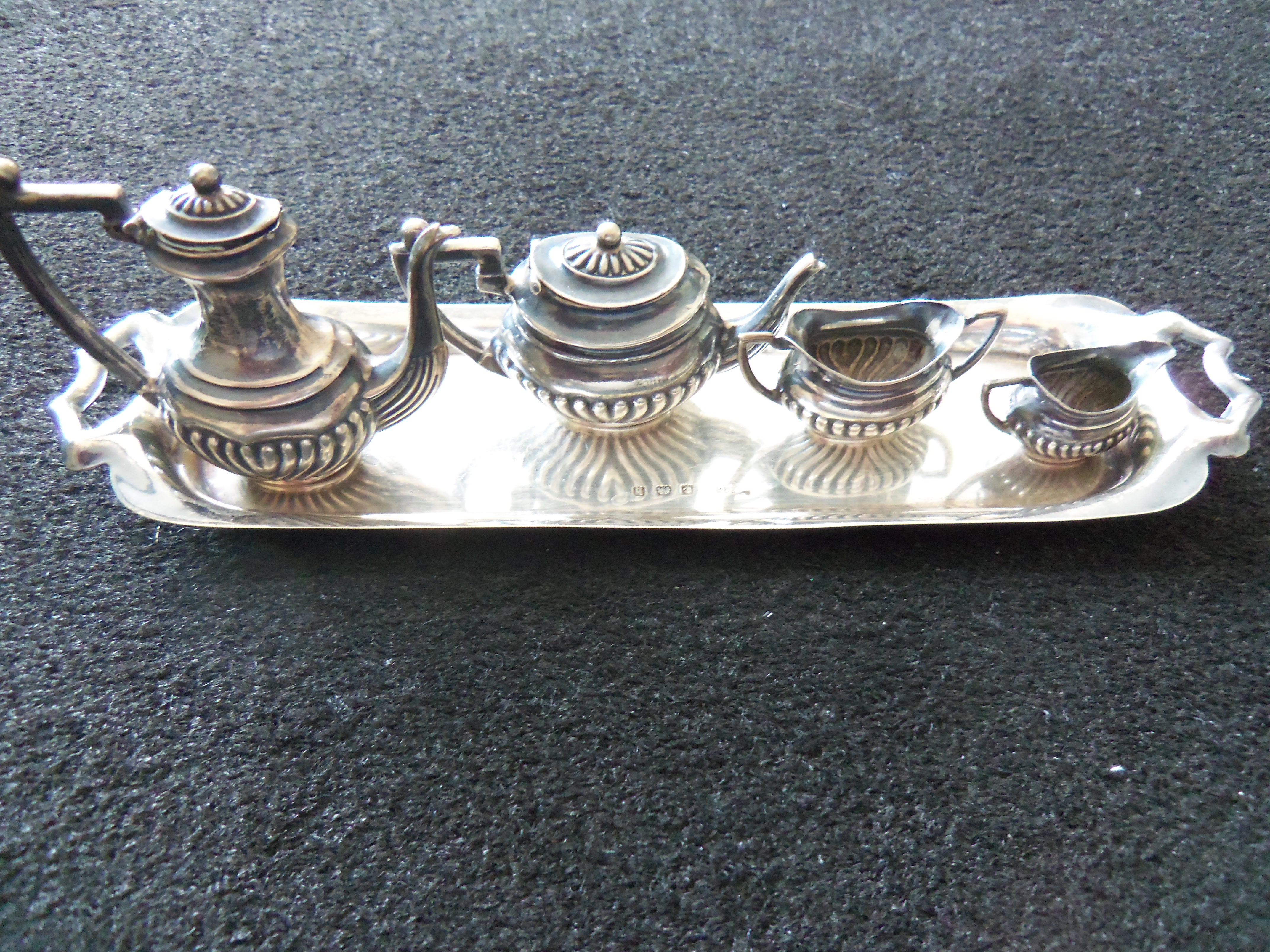 Antique Miniature Edwardian Silver Tea & Coffee Set - 1907 (1 of 1)