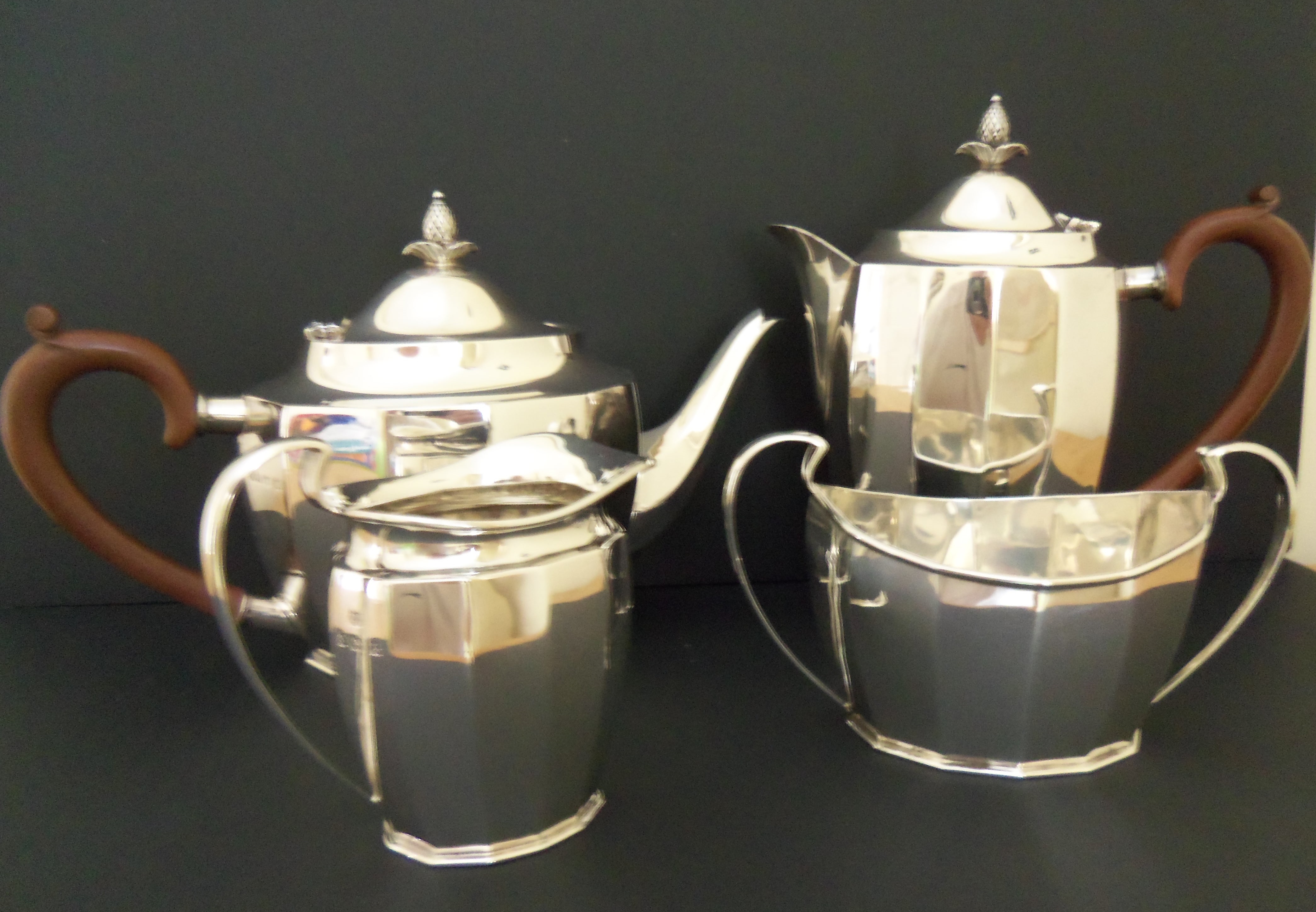 HALLMARKED SILVER 4 PIECE TEA SET (1 of 1)