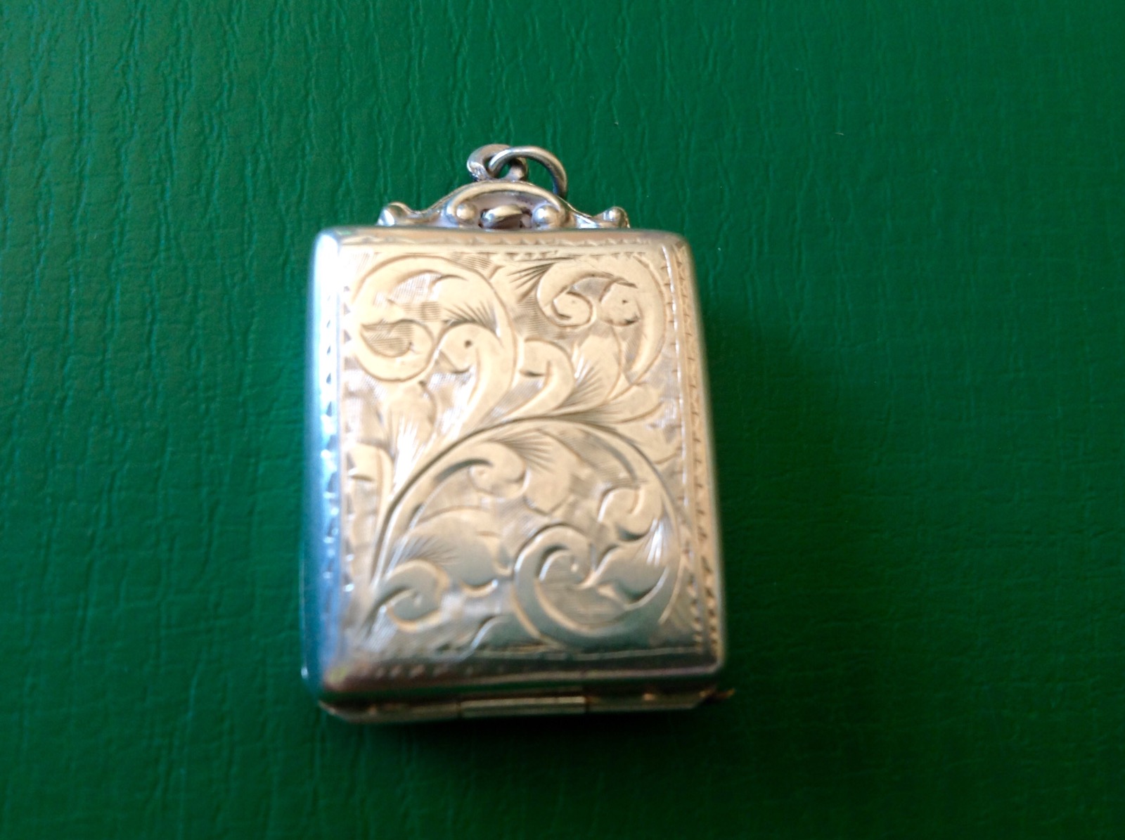 Double Antique Silver Stamp Case - 1913 (1 of 1)