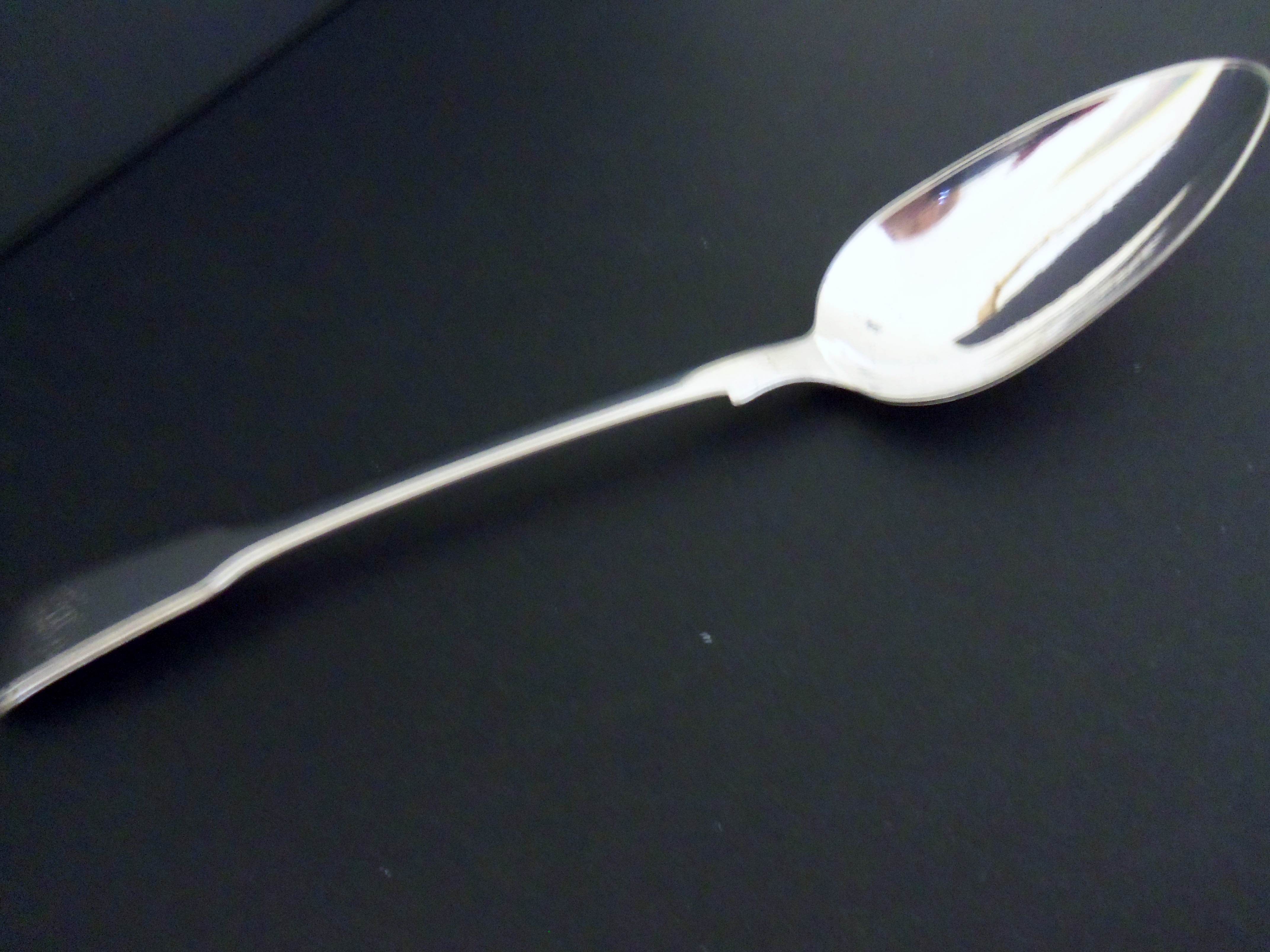 ANTIQUE GEORGIAN SILVER SERVING SPOON - FARRELL 1817 (1 of 1)